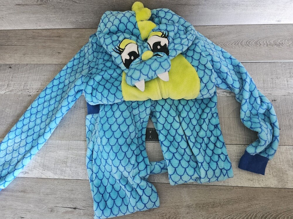 Secret Treasures One Piece Blue Dinosaur Pajamas Sz S Small Halloween Dragon